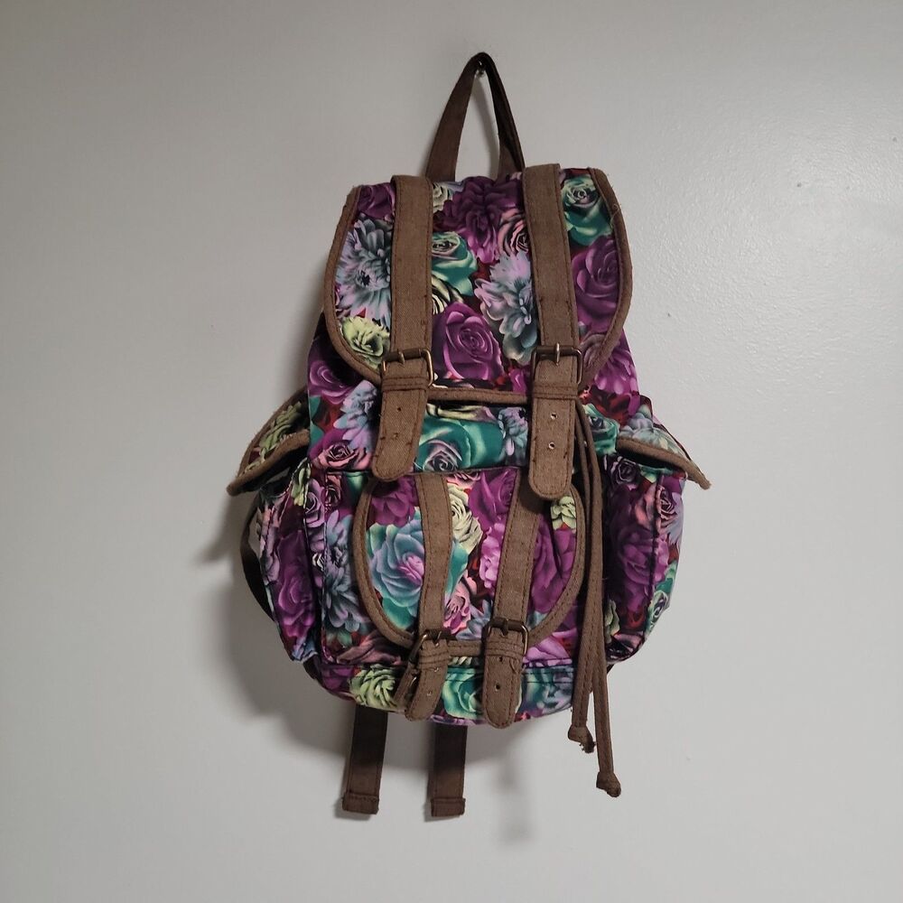 Mossimo purple floral backpack